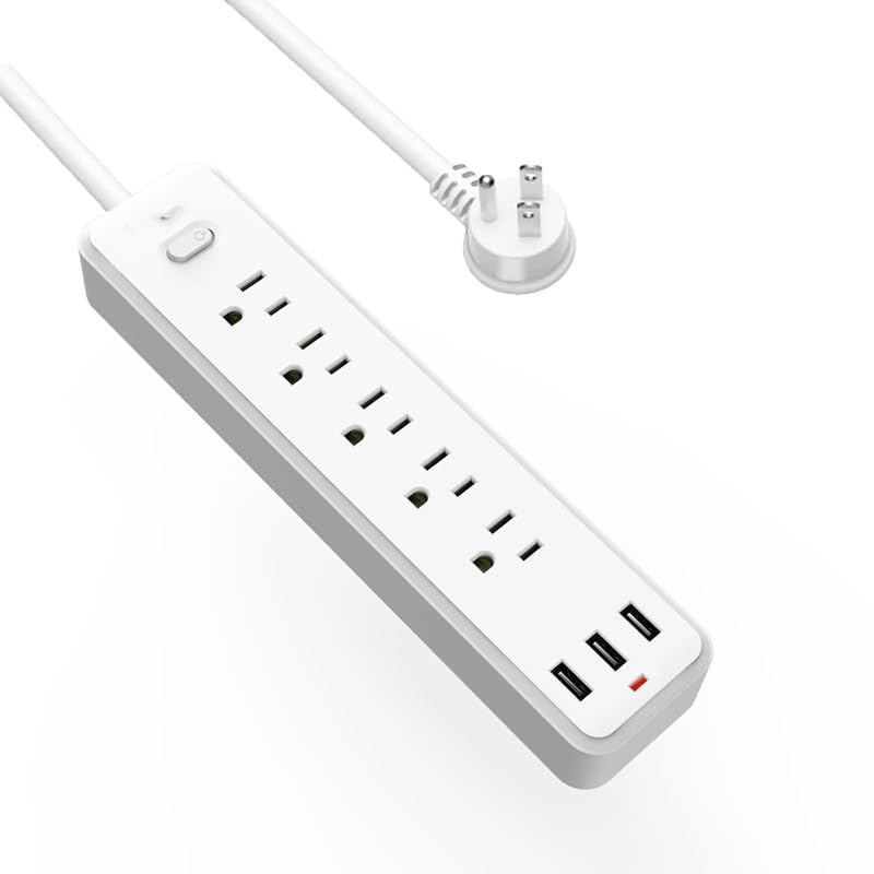 6-Outlet Power Strip with USB Fast Charging & 6ft Extension Cord