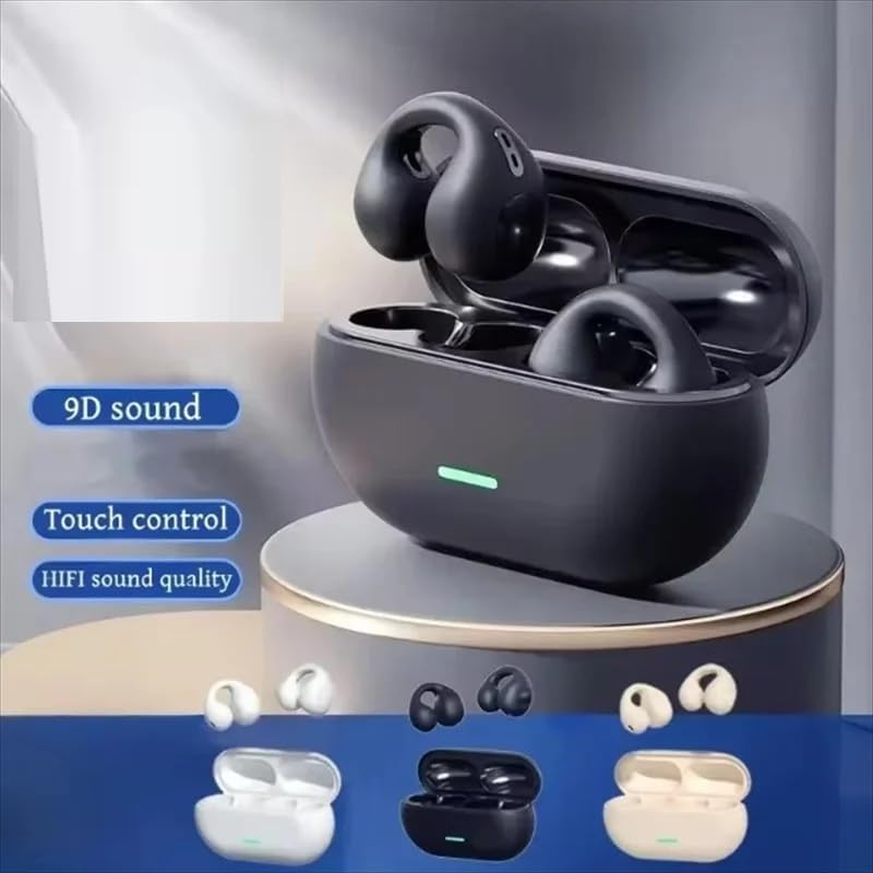 Bluetooth 5.3 Ear Clip Wireless Earbuds with Charging Case