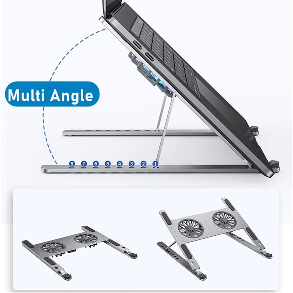 Adjustable Aluminum Laptop Stand with Cooling Fan
