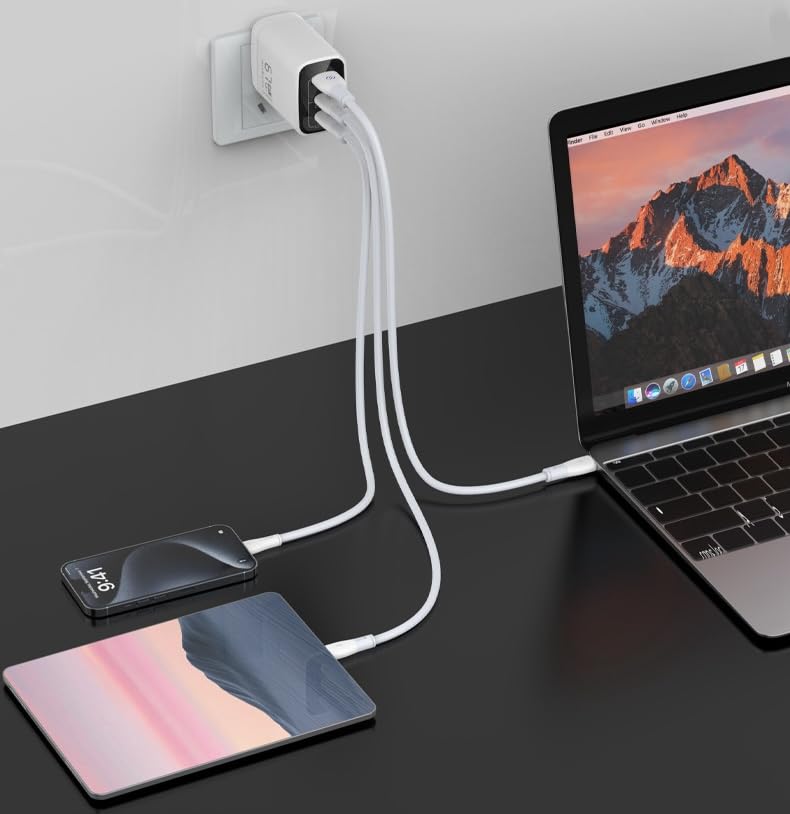 67W/100W 3-Port USB-C GaN Fast Charger
