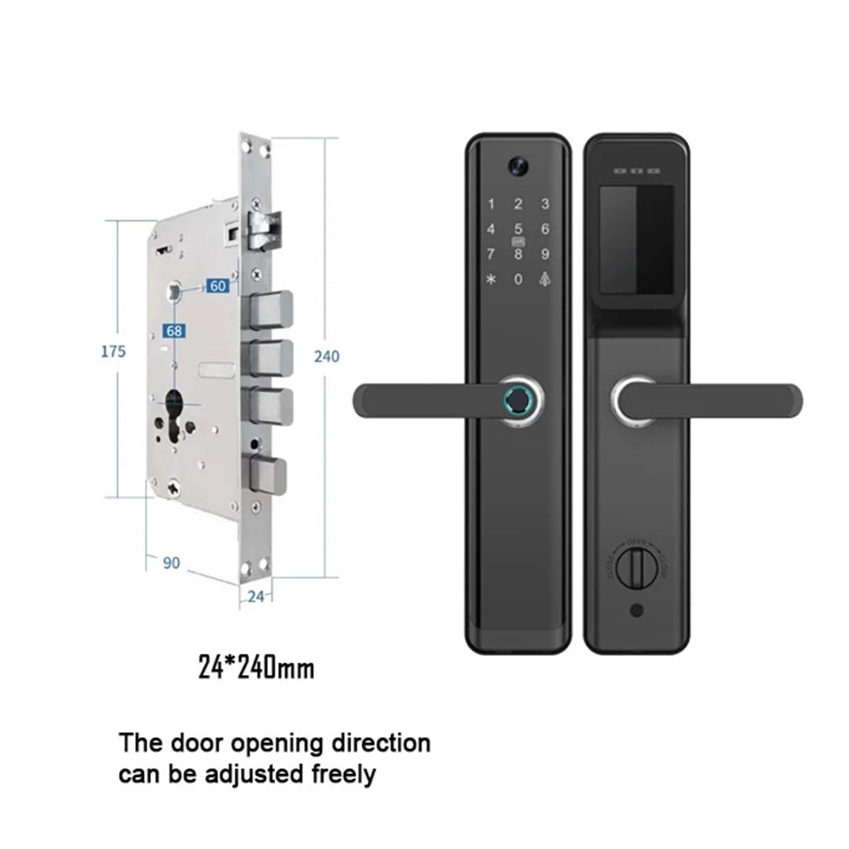 Wi-Fi Smart Fingerprint Door Lock with Handle