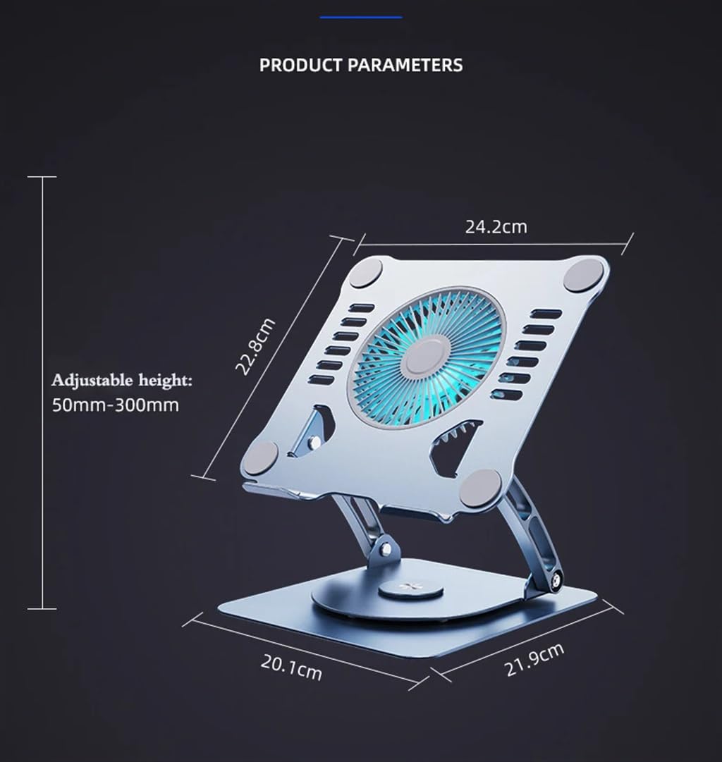 Aluminum Laptop Stand with Cooling Fan
