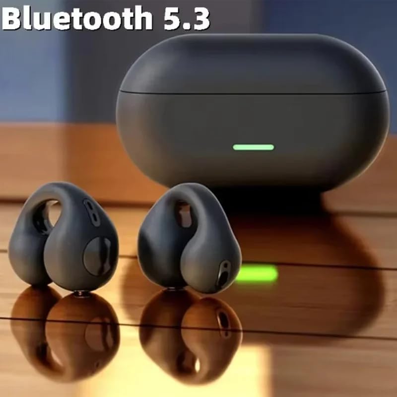 Bluetooth 5.3 Ear Clip Wireless Earbuds with Charging Case