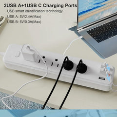 6-Outlet Power Strip with USB Fast Charging & 6ft Extension Cord