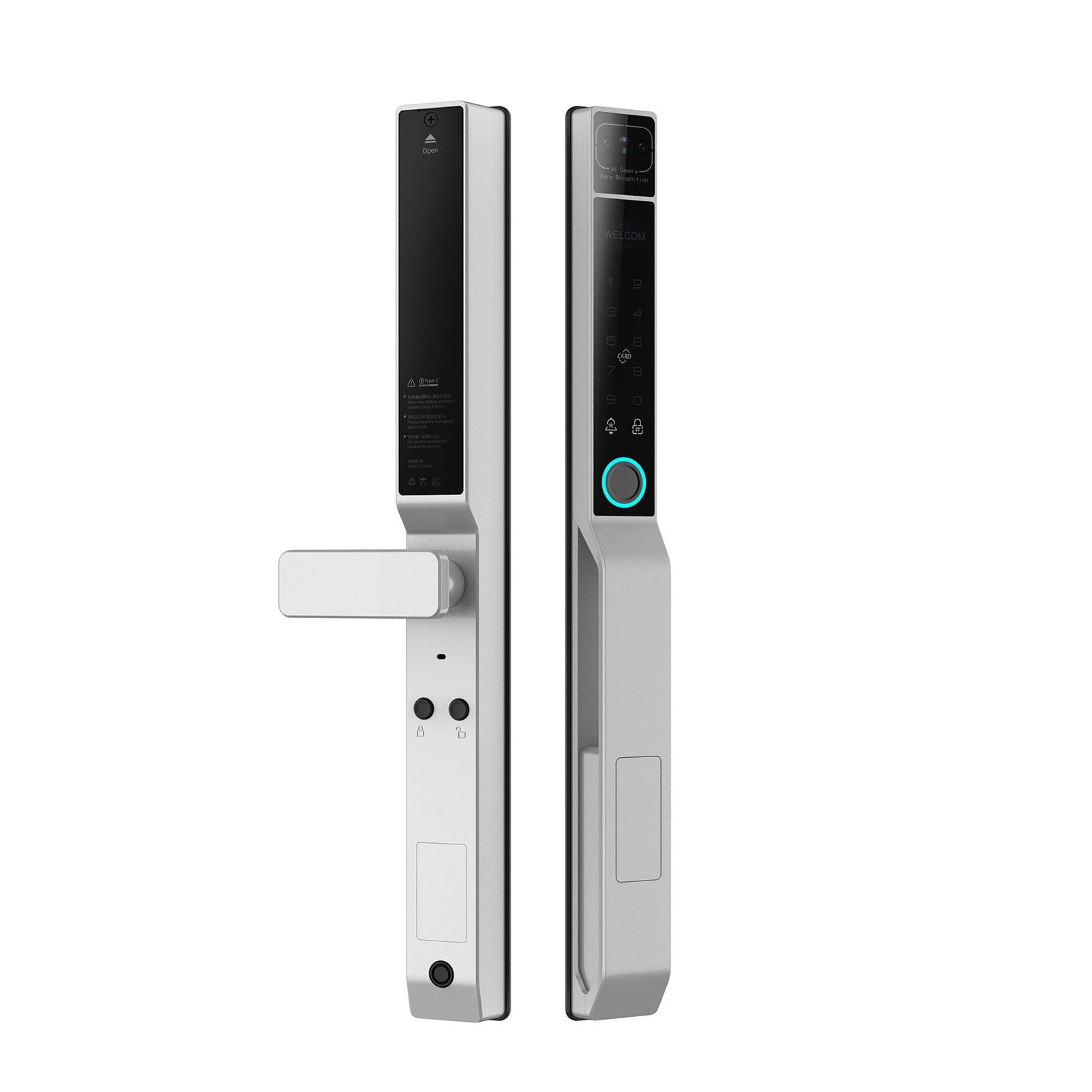 Wi-Fi Smart Keyless Fingerprint Door Lock with Handle