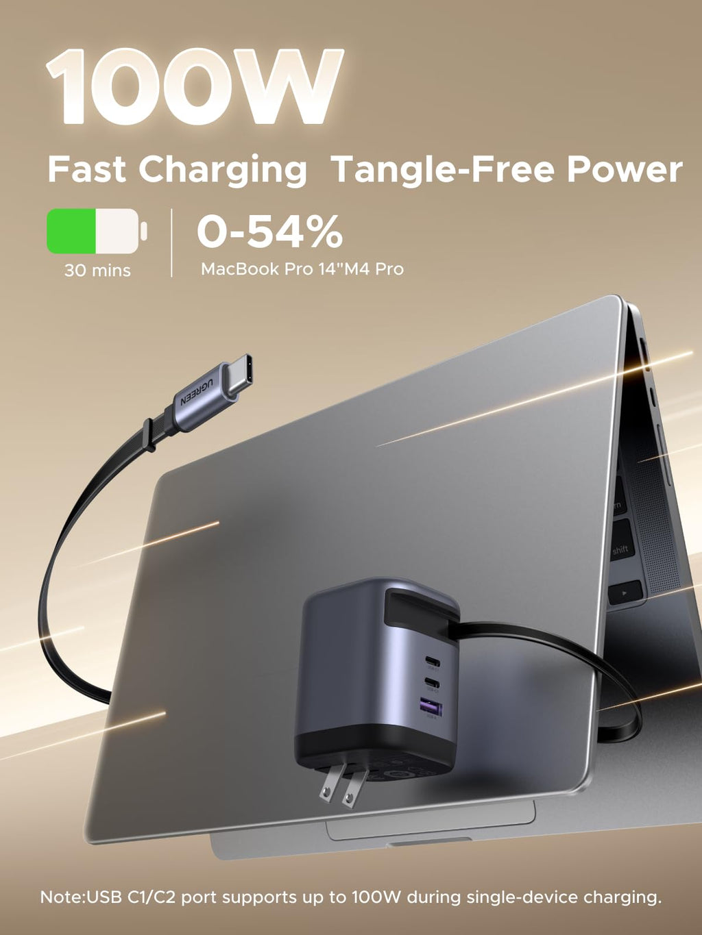 4-Pack Retractable USB-C GaN Charger Kit for Laptops, Tablets & Phones