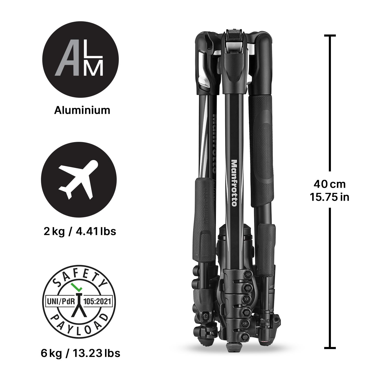 Compact Aluminum Camera Tripod with Fluid Head