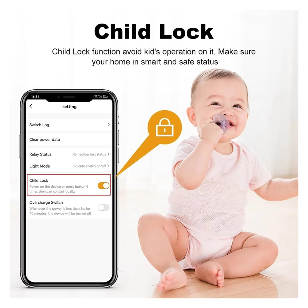 WiFi 20A Socket with Power Monitoring Tuya Smart EU Plug Timer Child Lock Outlet Home