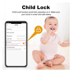 WiFi 20A Socket with Power Monitoring Tuya Smart EU Plug Timer Child Lock Outlet Home