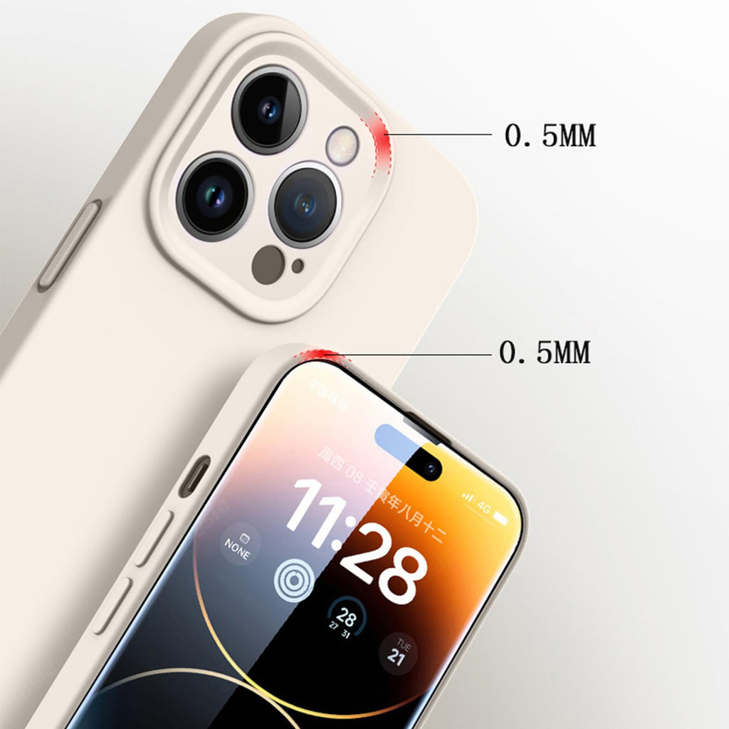 Ultra-Thin Silicone Case for iPhone 15 with Screen & Camera Protection