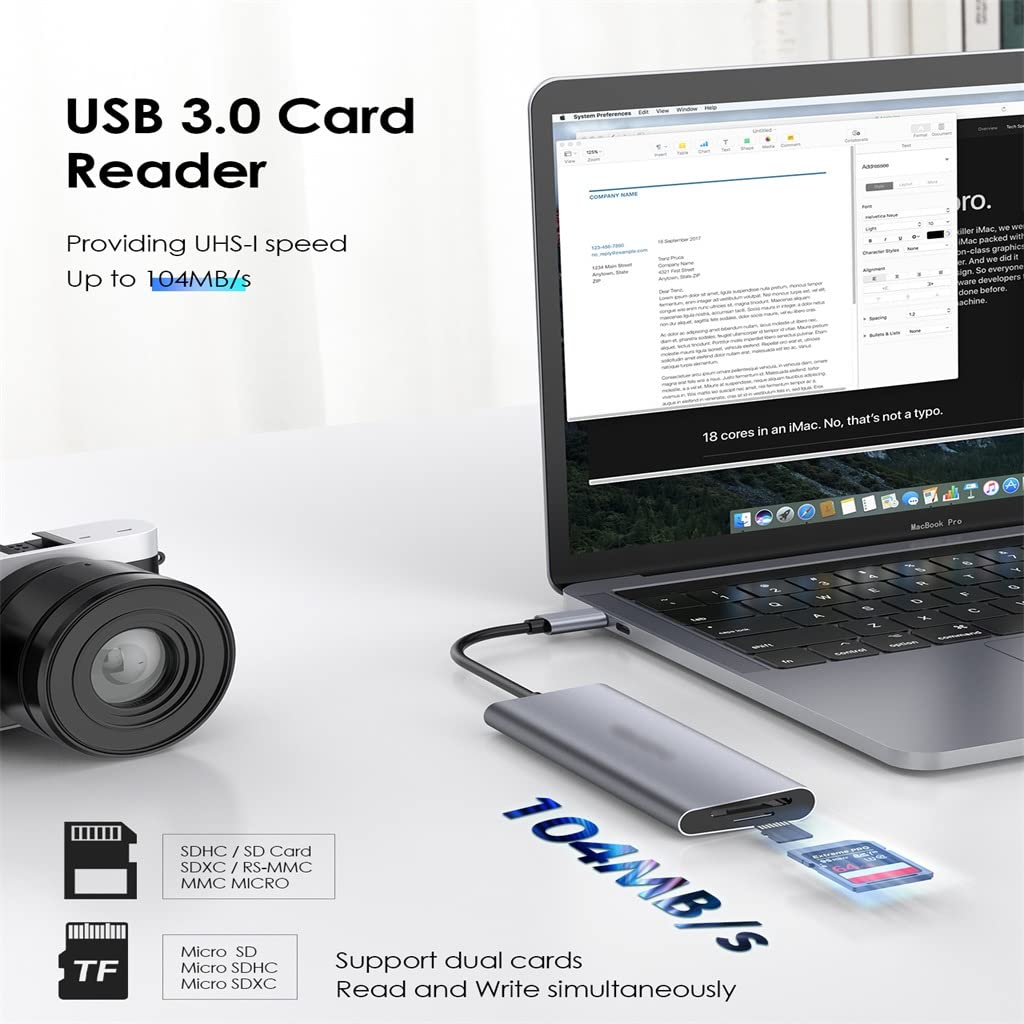 USB-C Hub with 4K HDMI, USB 3.0 & Card Reader