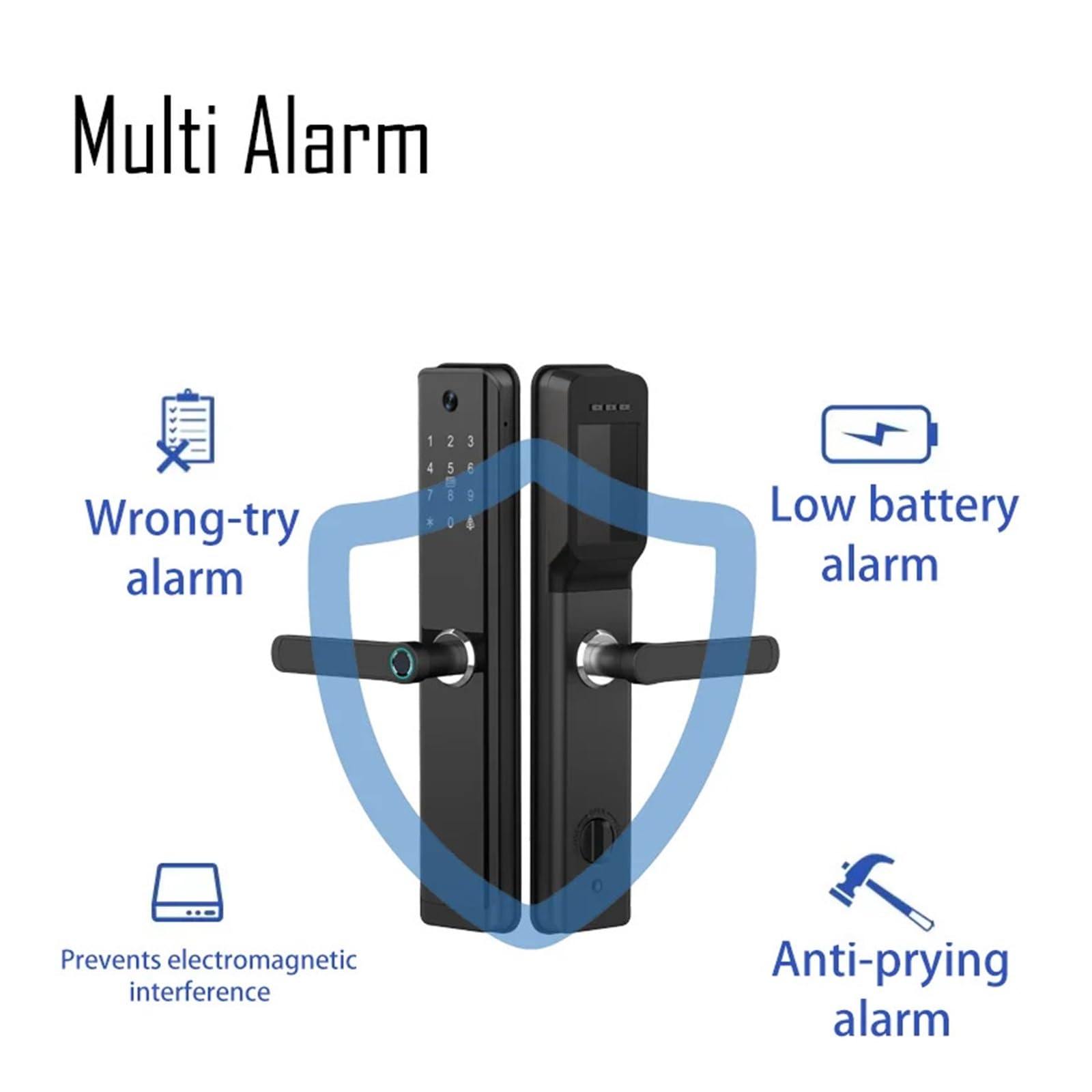 Wi-Fi Smart Fingerprint Door Lock with Handle