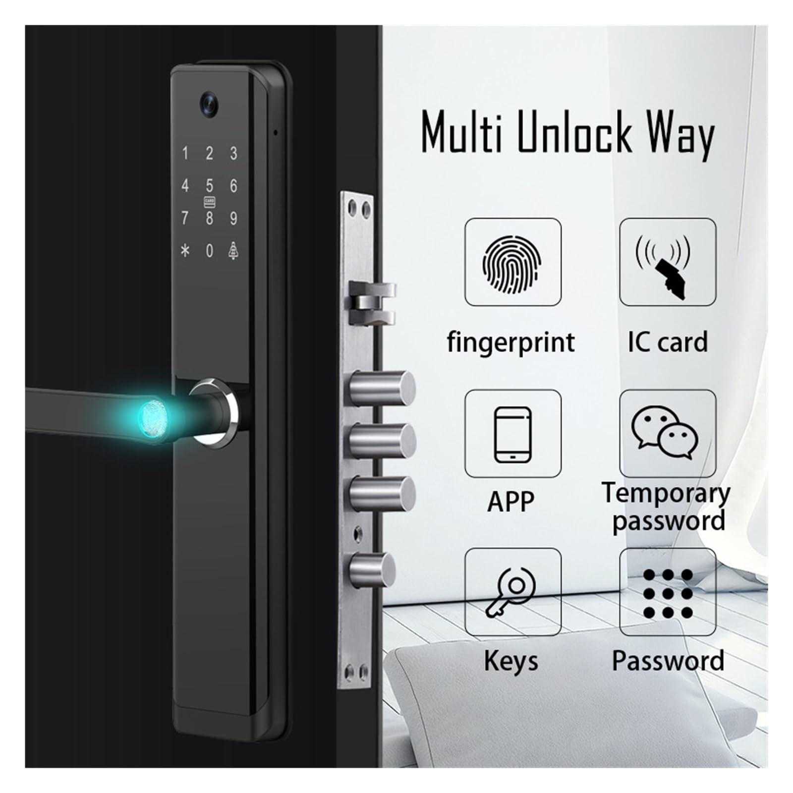 Wi-Fi Smart Fingerprint Door Lock with Handle