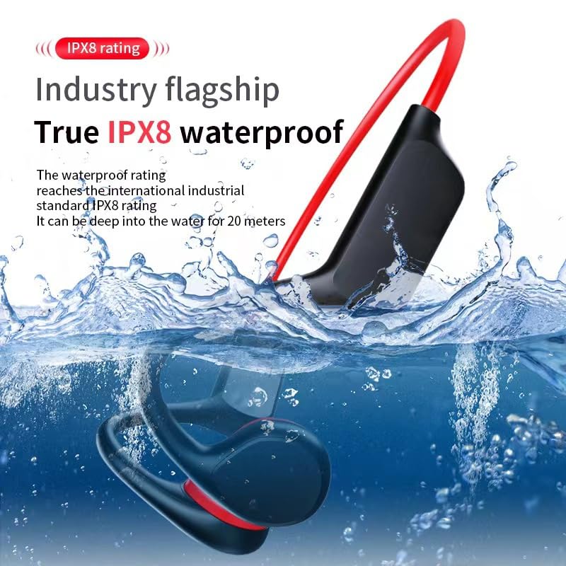 IPX8 Bone Conduction Headphones with 32GB Storage & 8-Hour Battery