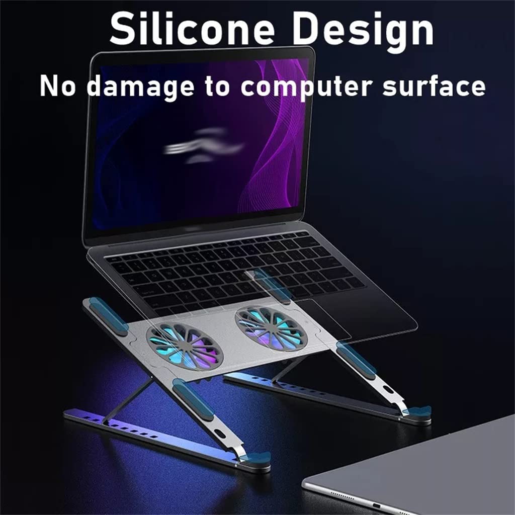 Adjustable Aluminum Laptop Stand with Cooling Fan