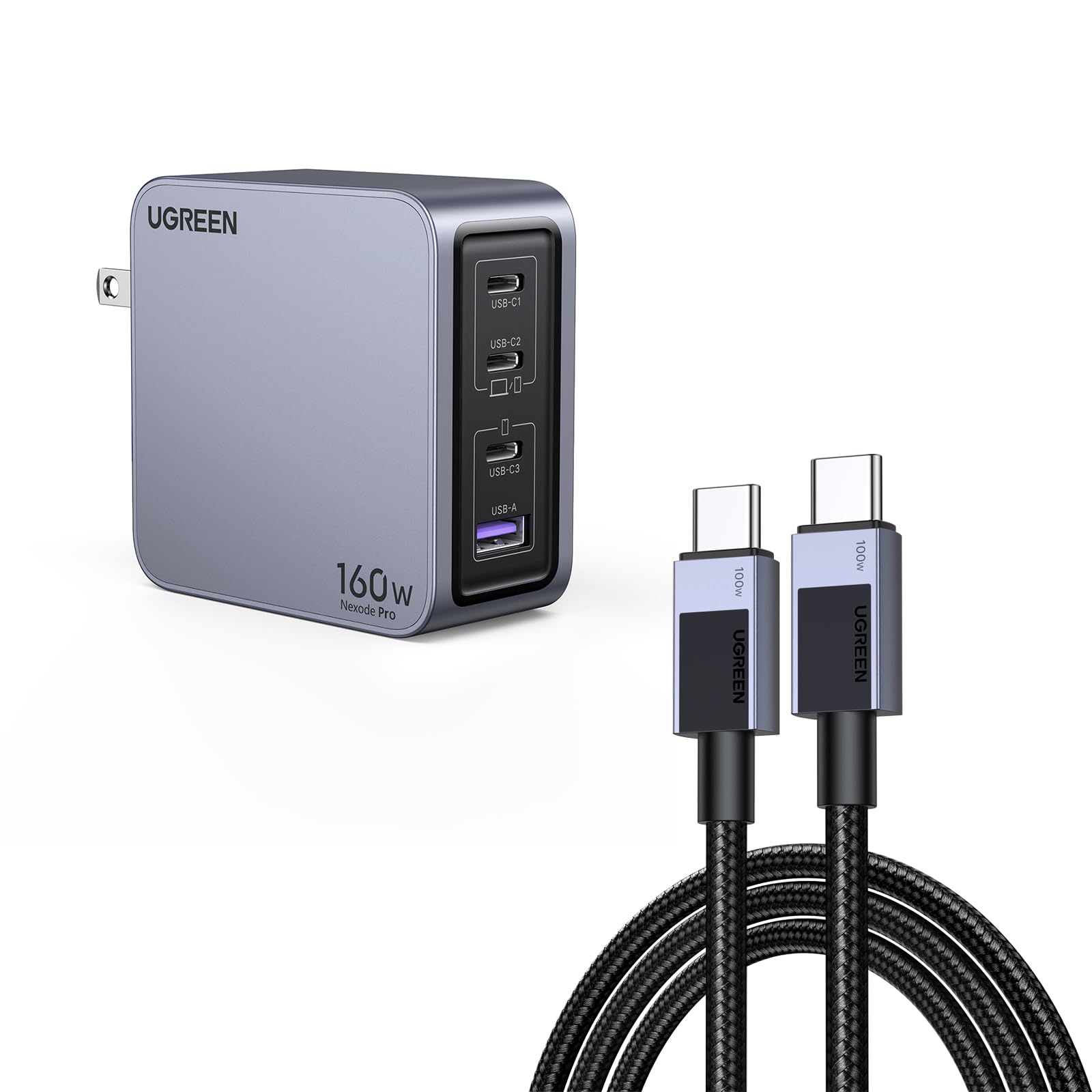 160W USB-C Fast Charger with 100W USB-C Cable