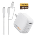 45W GaN Fast Charger & Auto Photo Backup Kit with 2-in-1 Cable and 256GB MicroSD