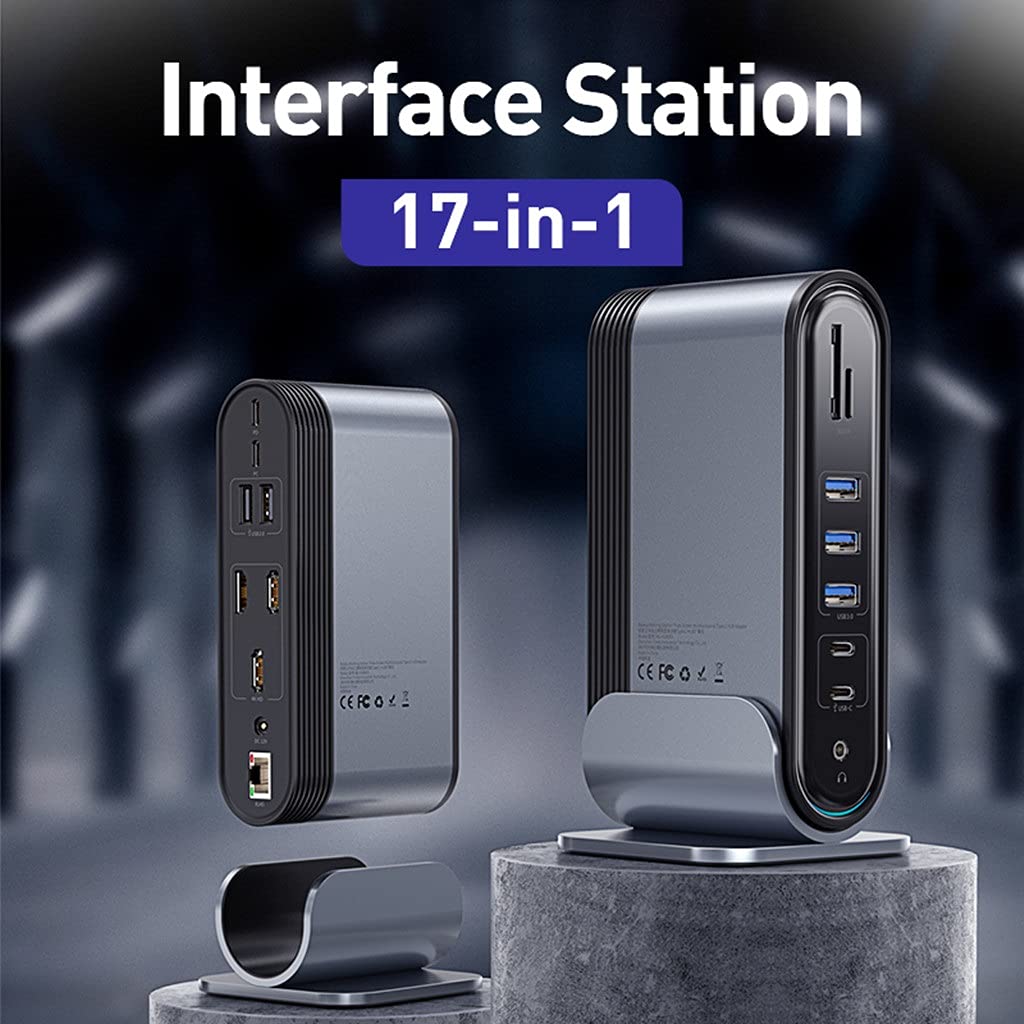 17-in-1 USB-C Docking Station with 4K HDMI, VGA, Ethernet & Power Delivery