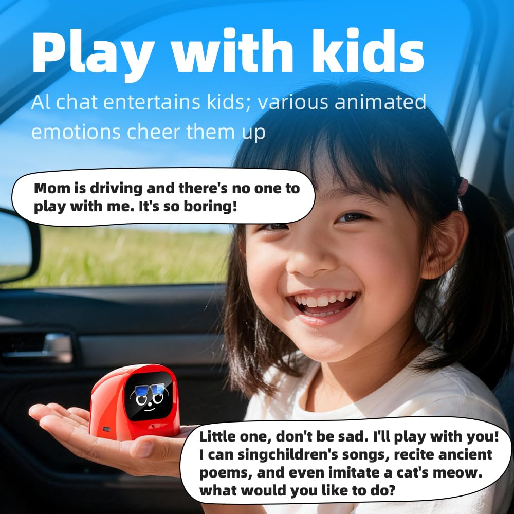 AI Voice Companion Robot with Expression Display & Magnetic Mount