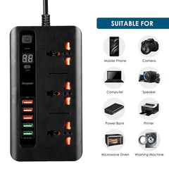 3-Outlet Power Strip with USB Charging & Timer Switch
