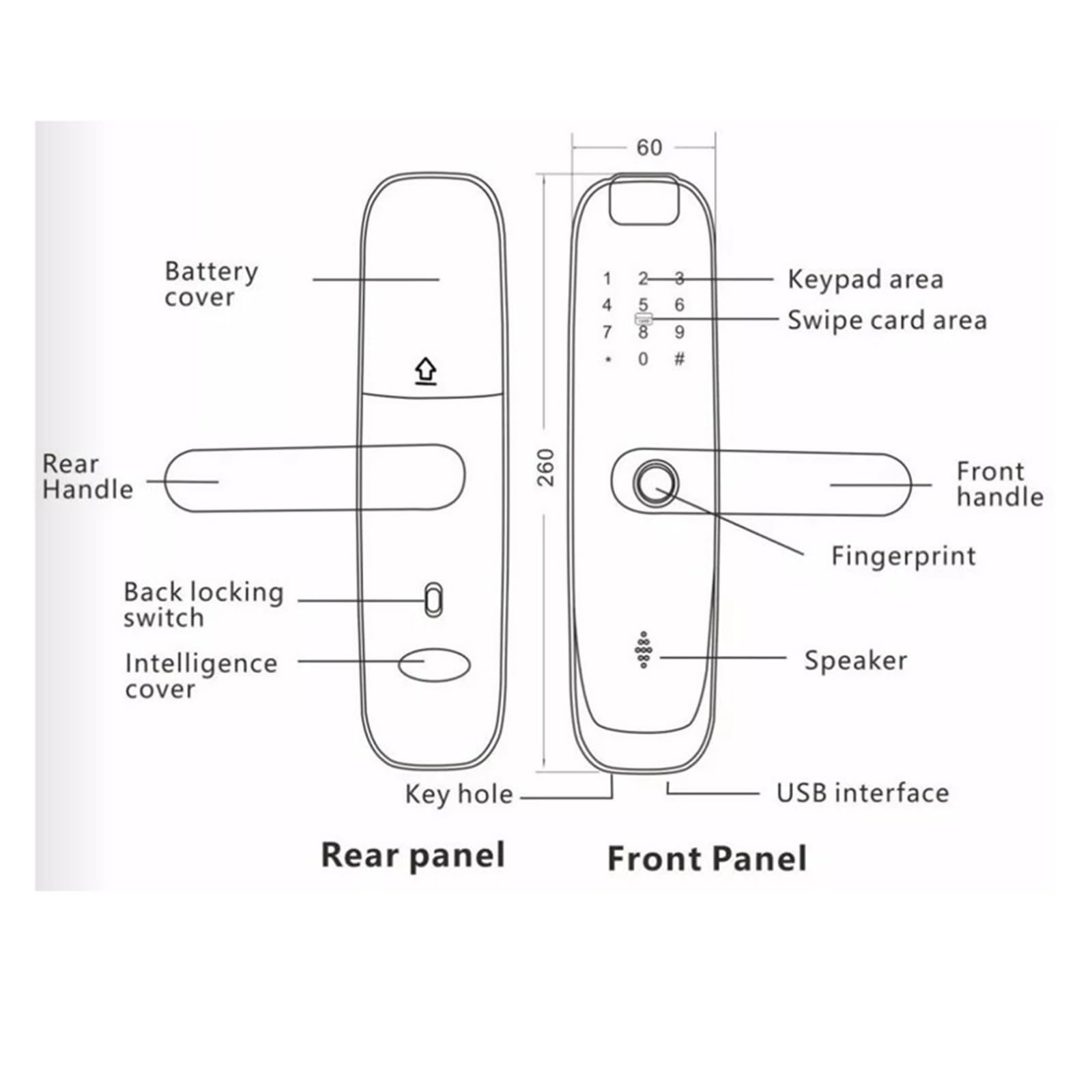 Wi-Fi Smart Fingerprint Door Lock with App, Keypad & RFID Access