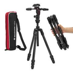 Compact Aluminum Camera Tripod with Fluid Head