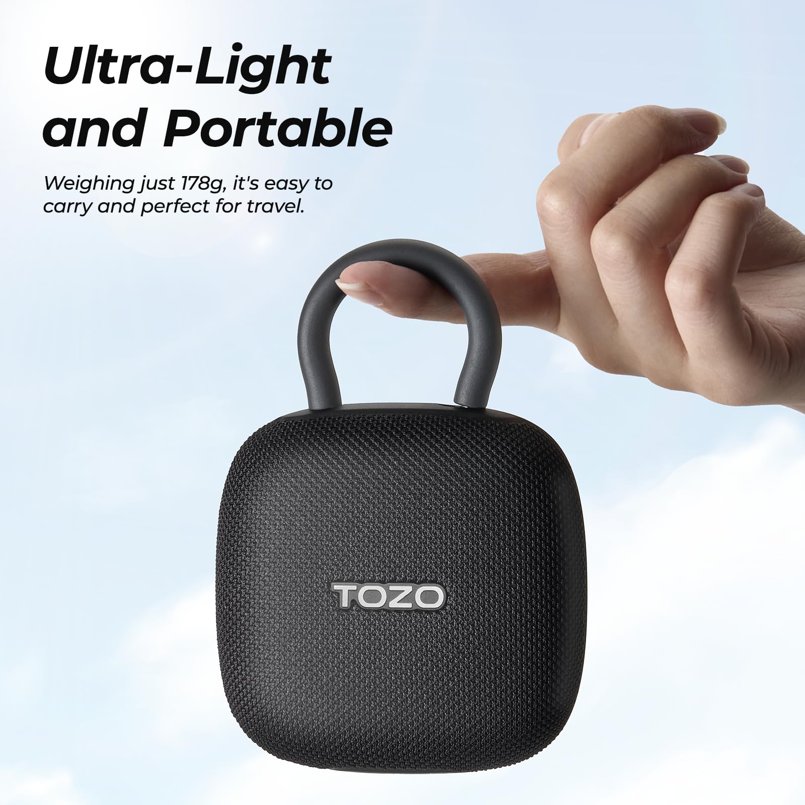 Portable Bluetooth Shower Speaker with Carabiner, IPX8 Waterproof & 32-Hour Battery