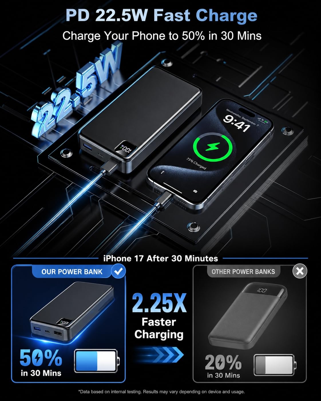 56800mAh 22.5W Fast-Charging Power Bank