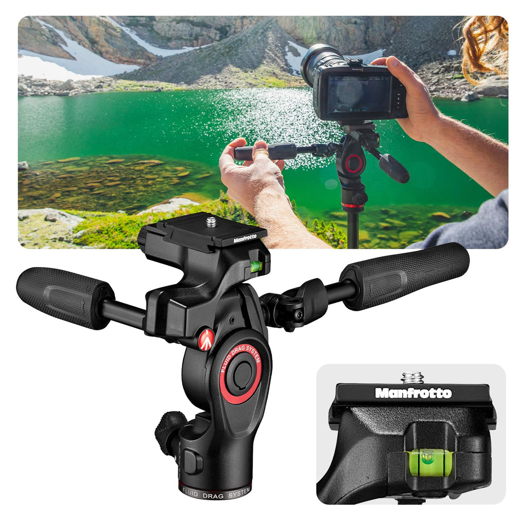 Compact Aluminum Camera Tripod with Fluid Head