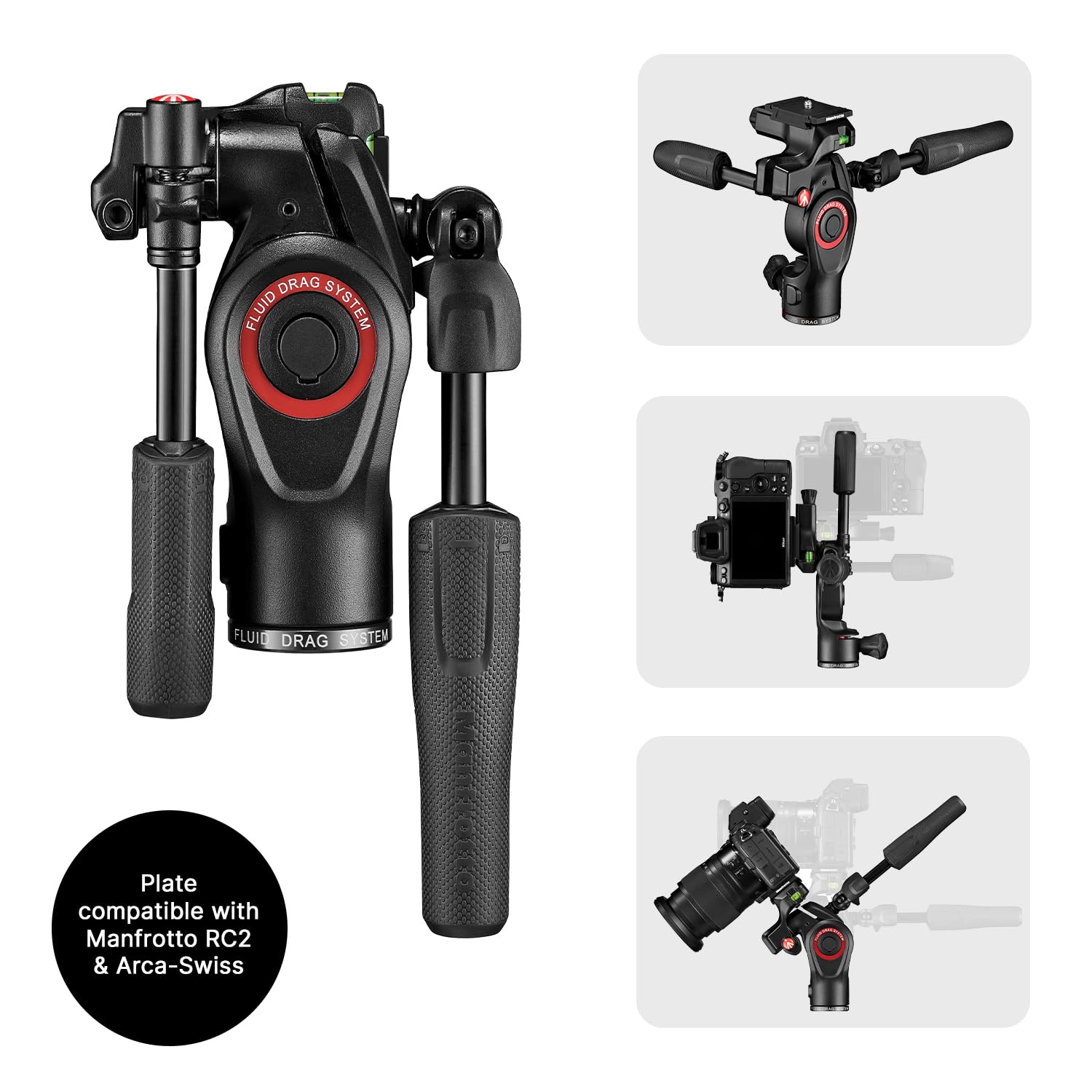 Compact Aluminum Camera Tripod with Fluid Head