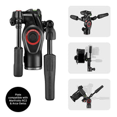 Compact Aluminum Camera Tripod with Fluid Head