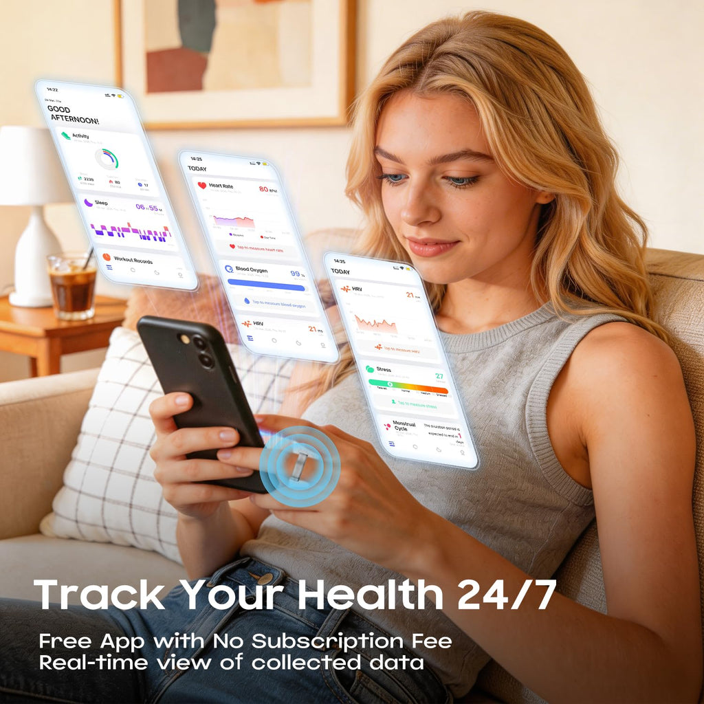 Smart Health Fitness Ring with Sleep & Activity Tracking