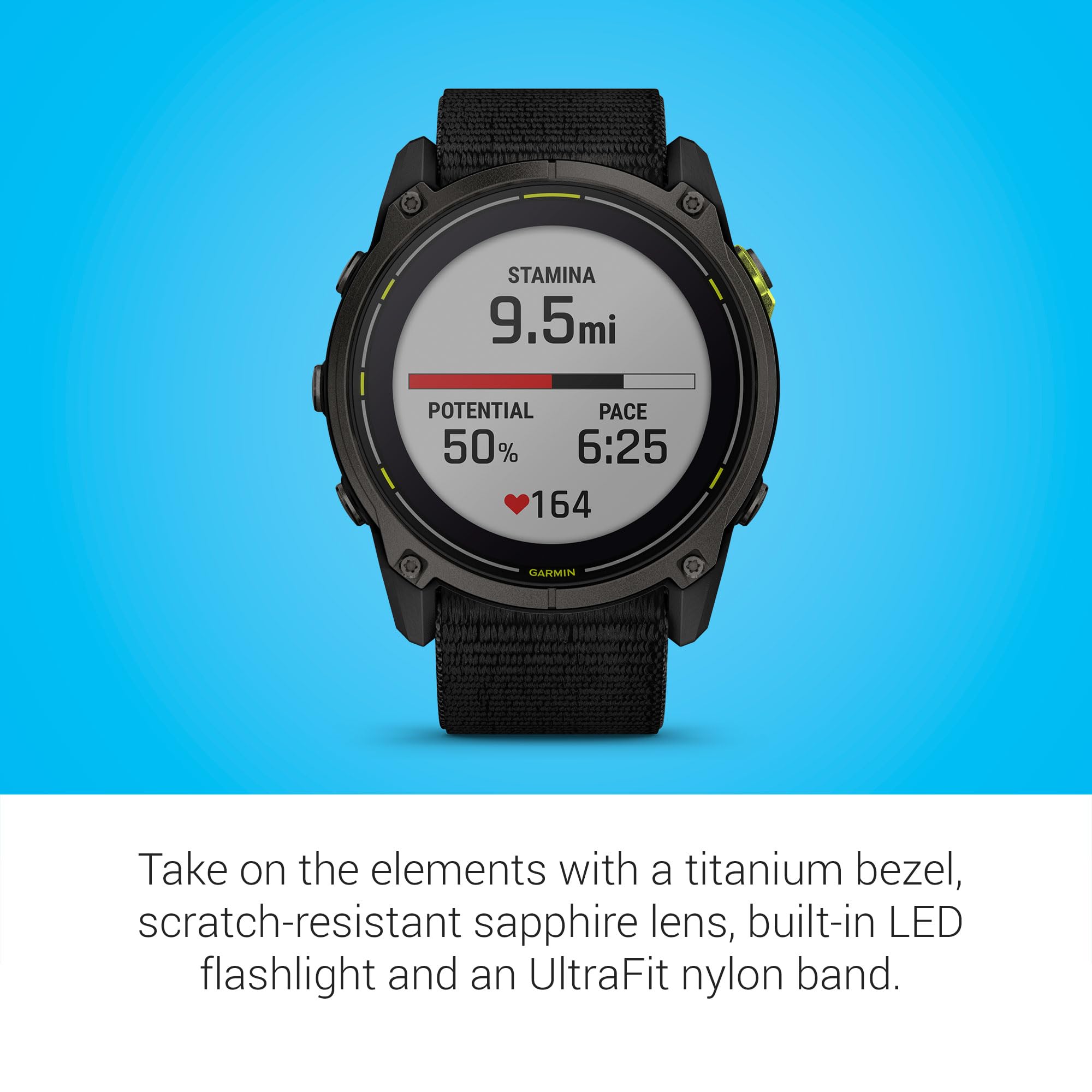 Solar GPS Smartwatch with Sapphire, Built-In Flashlight & Ultra-Long Battery