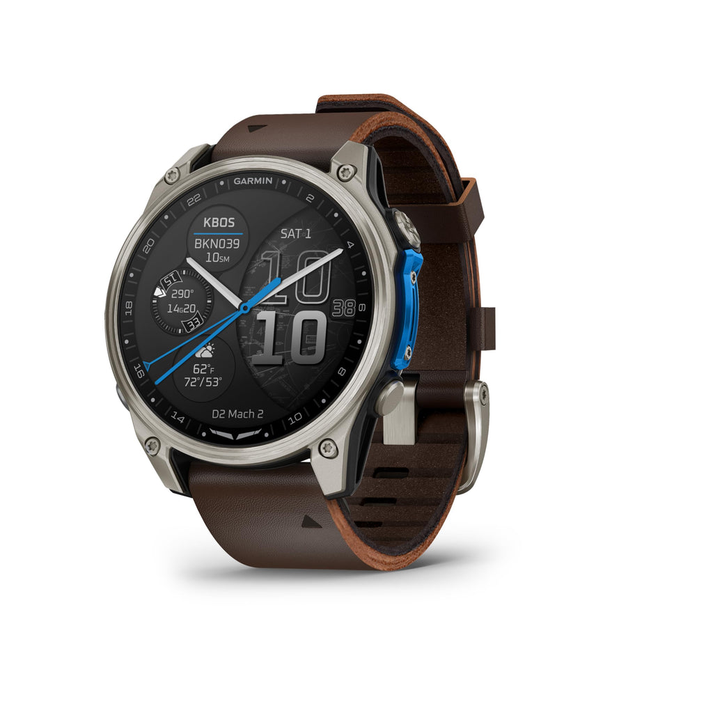 Premium GPS Aviator Smartwatch with Flight Maps, LED Flashlight & Titanium Case