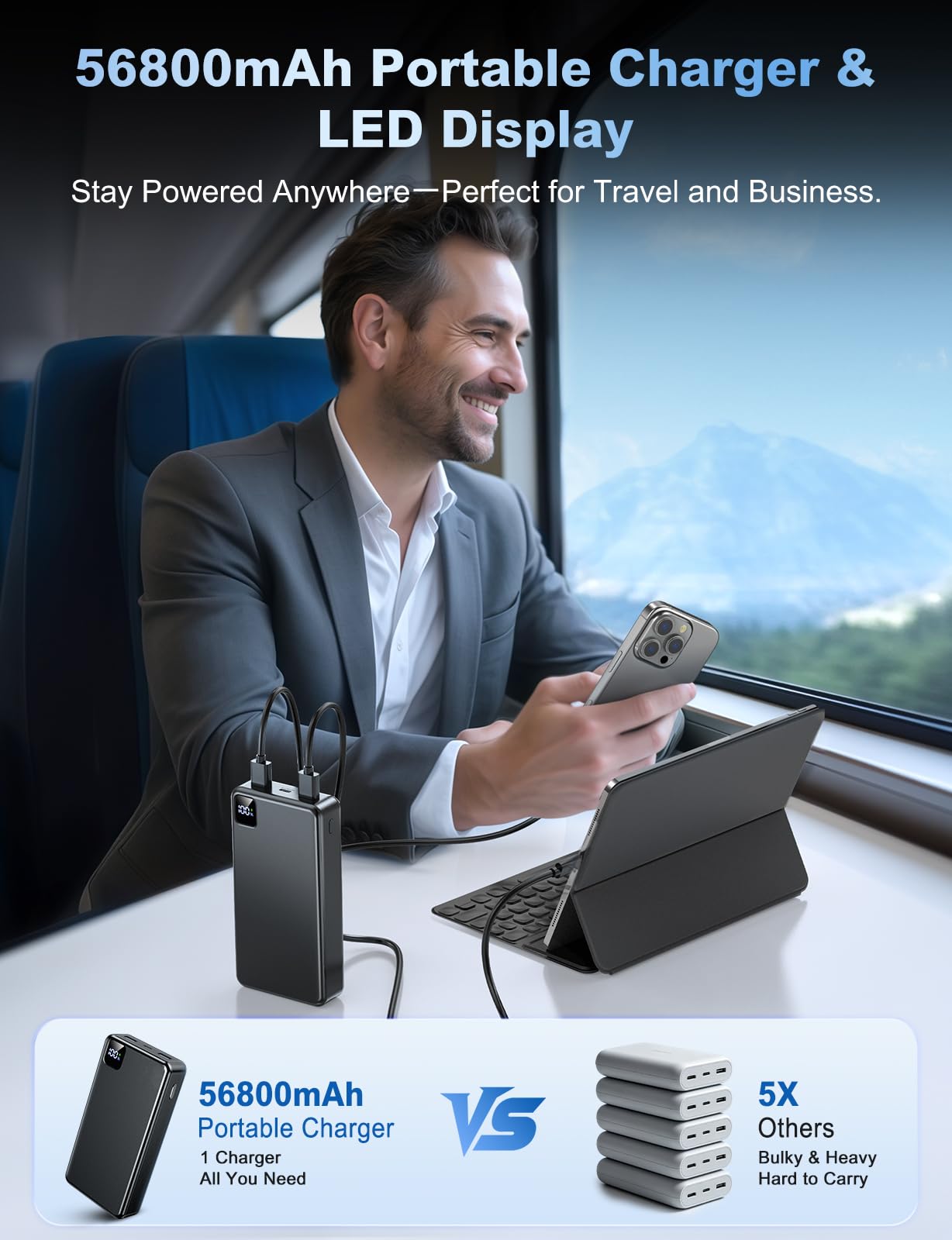 56800mAh 22.5W Fast-Charging Power Bank