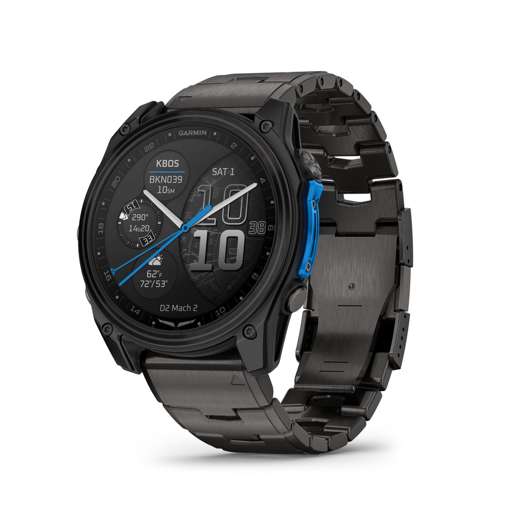 Premium GPS Aviator Smartwatch with Flight Maps, LED Flashlight & Titanium Case