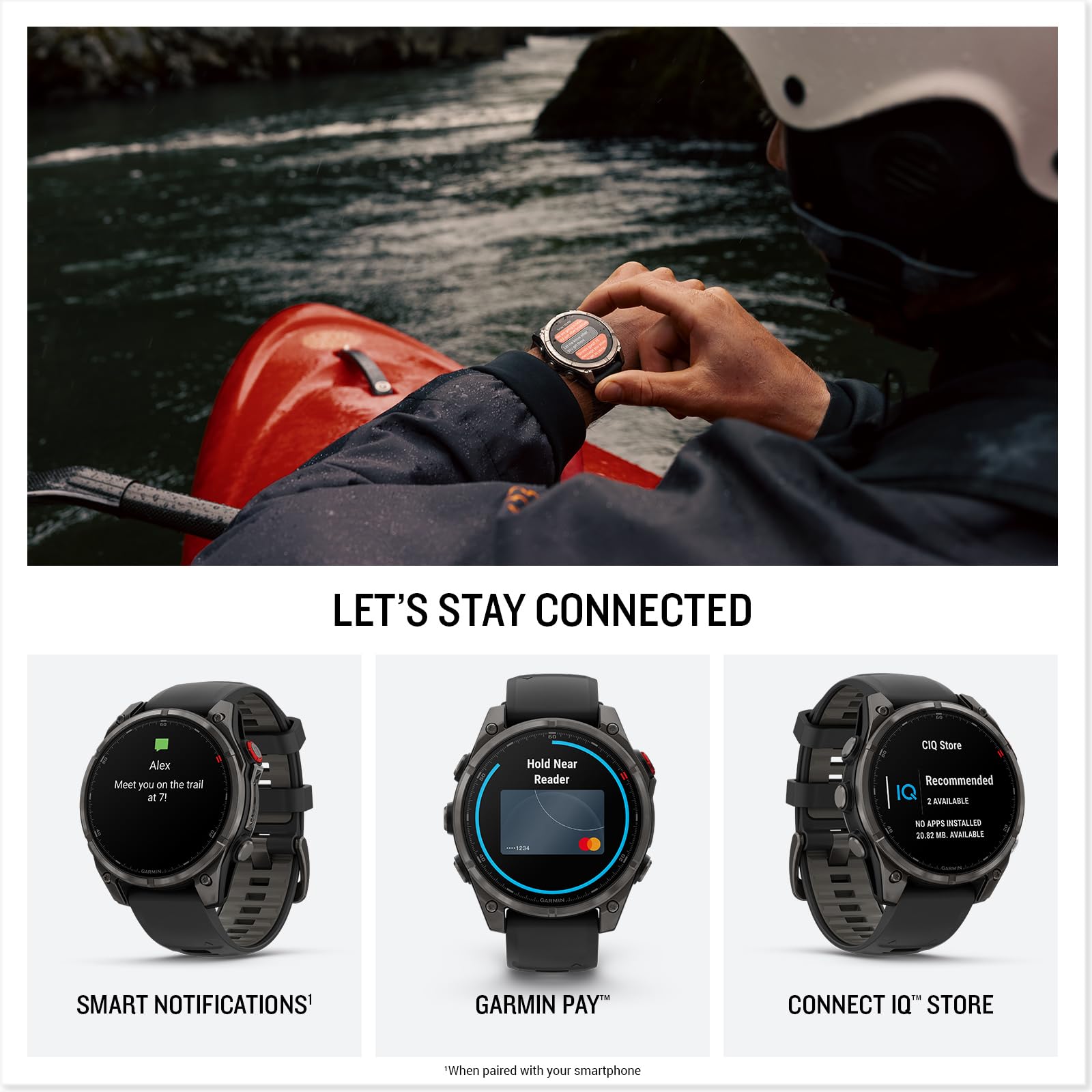 Premium Multisport GPS Smartwatch with AMOLED Display, Sapphire & Satellite SOS