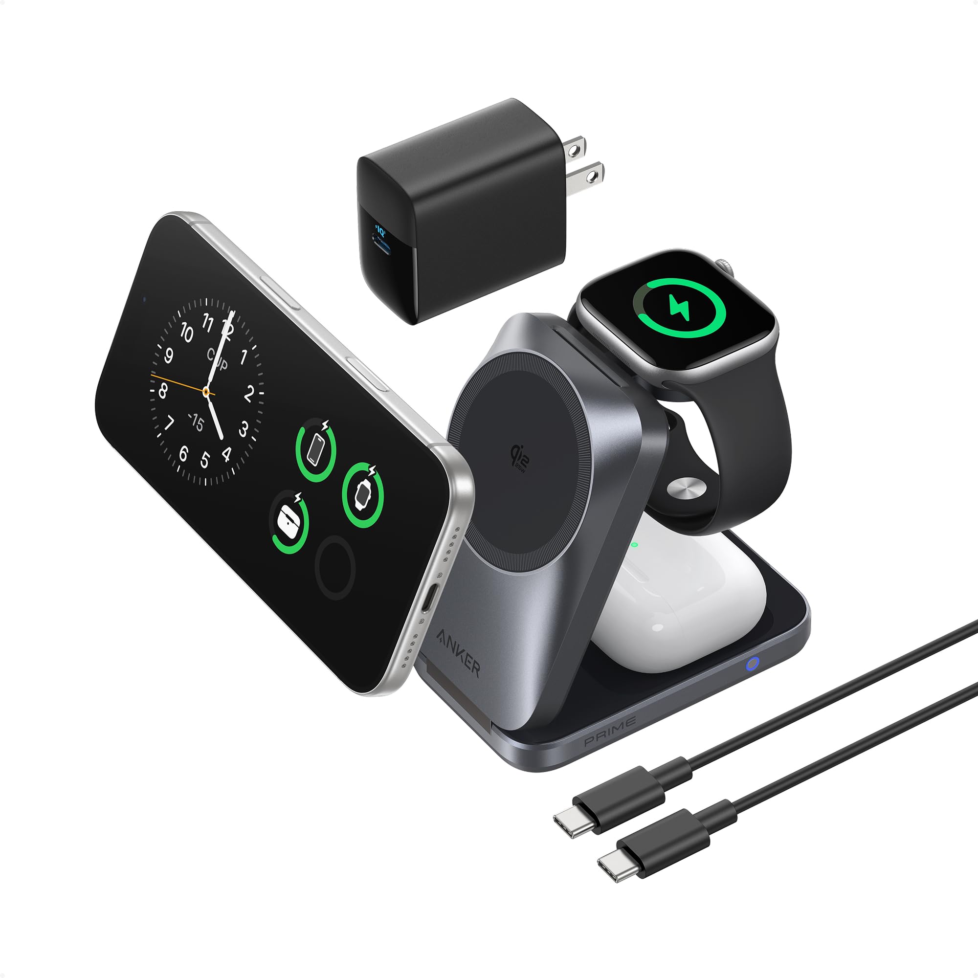 3-in-1 Wireless Charging Station & 160W 3-Port Charger