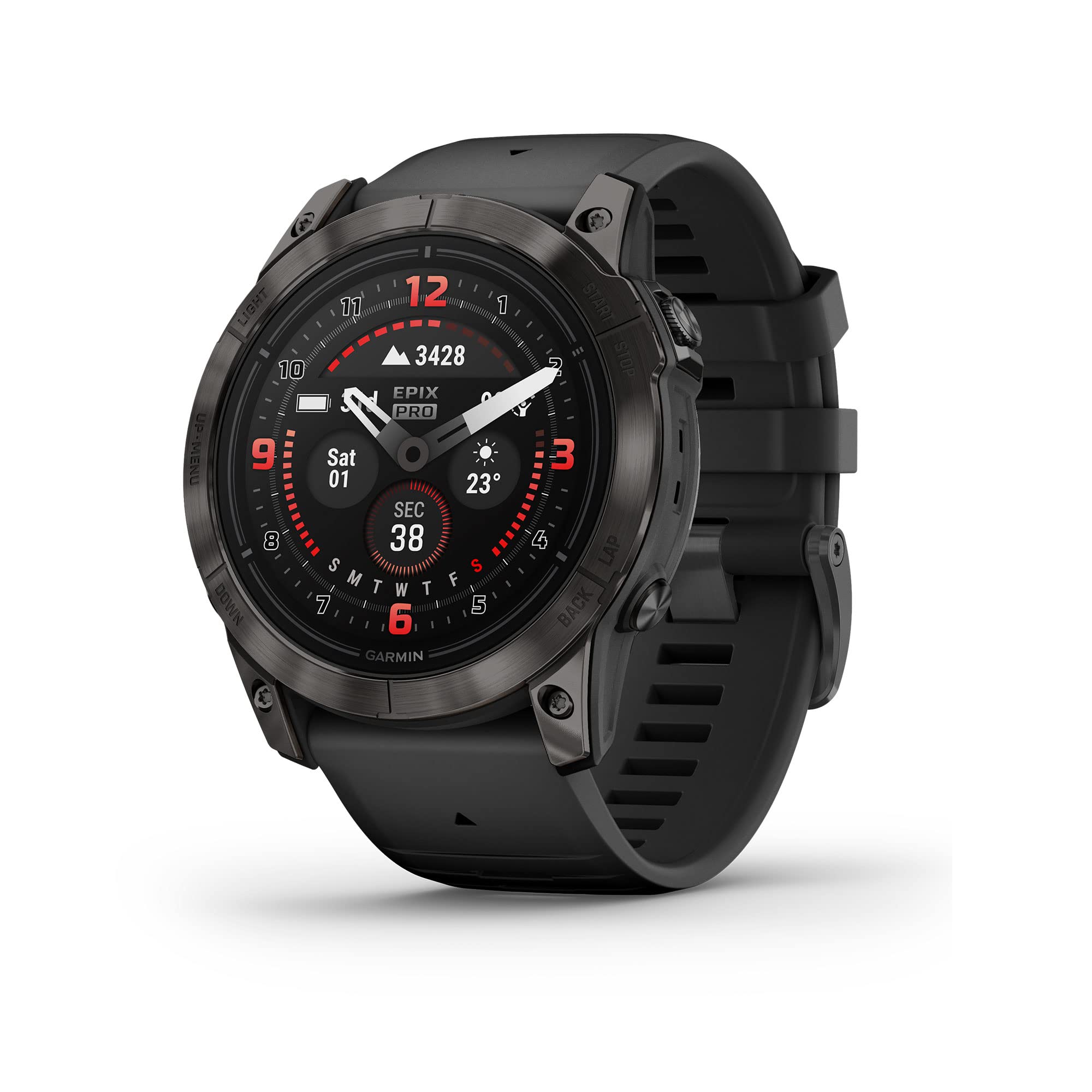 Premium GPS Smartwatch with AMOLED Display, Sapphire & Built-In Flashlight