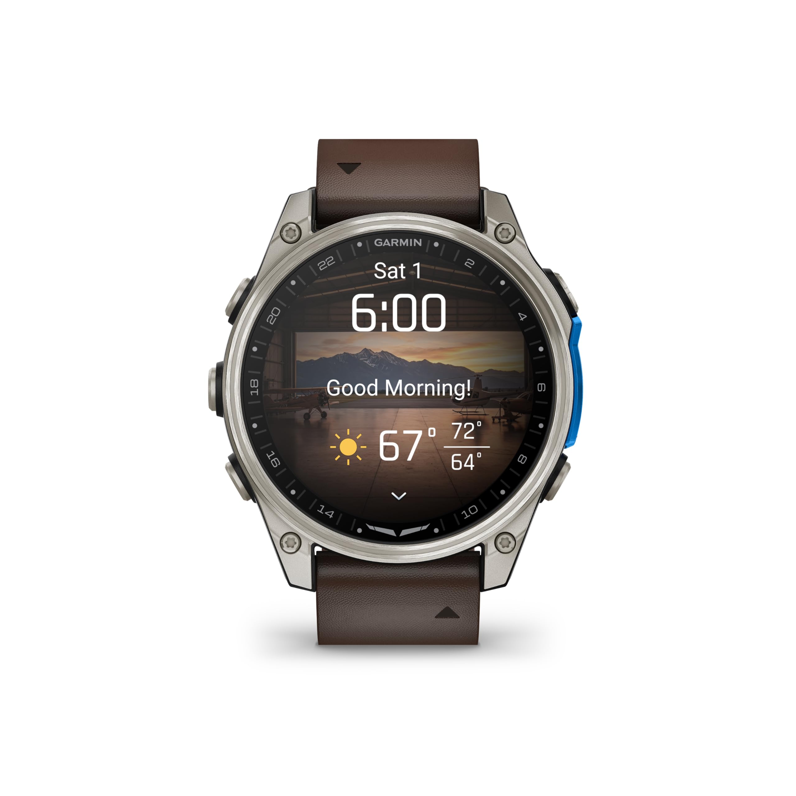 Premium GPS Aviator Smartwatch with Flight Maps, LED Flashlight & Titanium Case