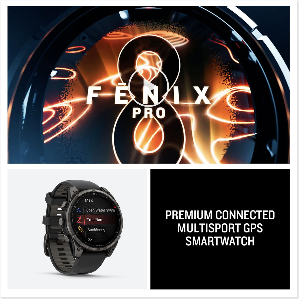 Premium Multisport GPS Smartwatch with AMOLED Display, Sapphire & Satellite SOS