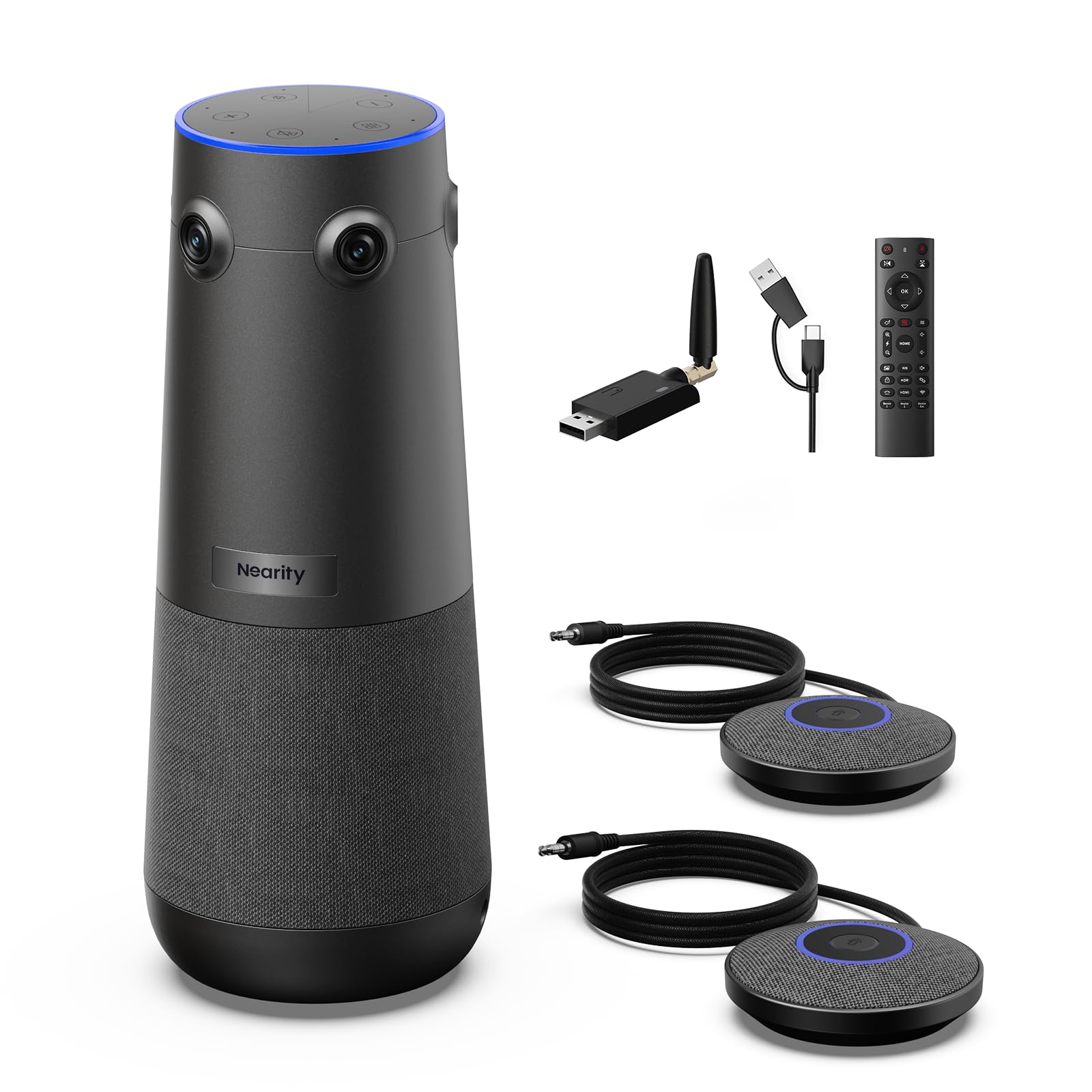 4K AI Video Conference Camera with Auto Framing & Noise-Cancelling Microphones