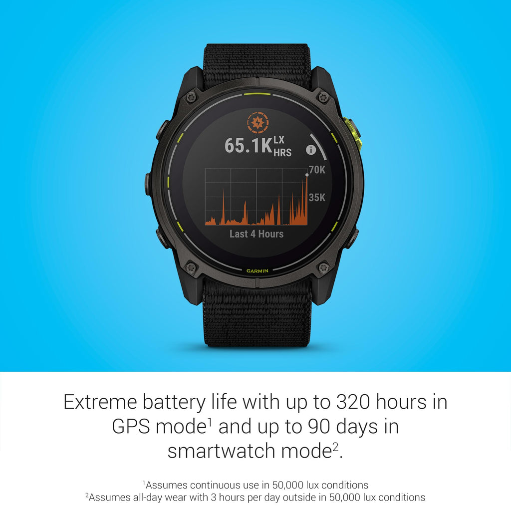 Solar GPS Smartwatch with Sapphire, Built-In Flashlight & Ultra-Long Battery