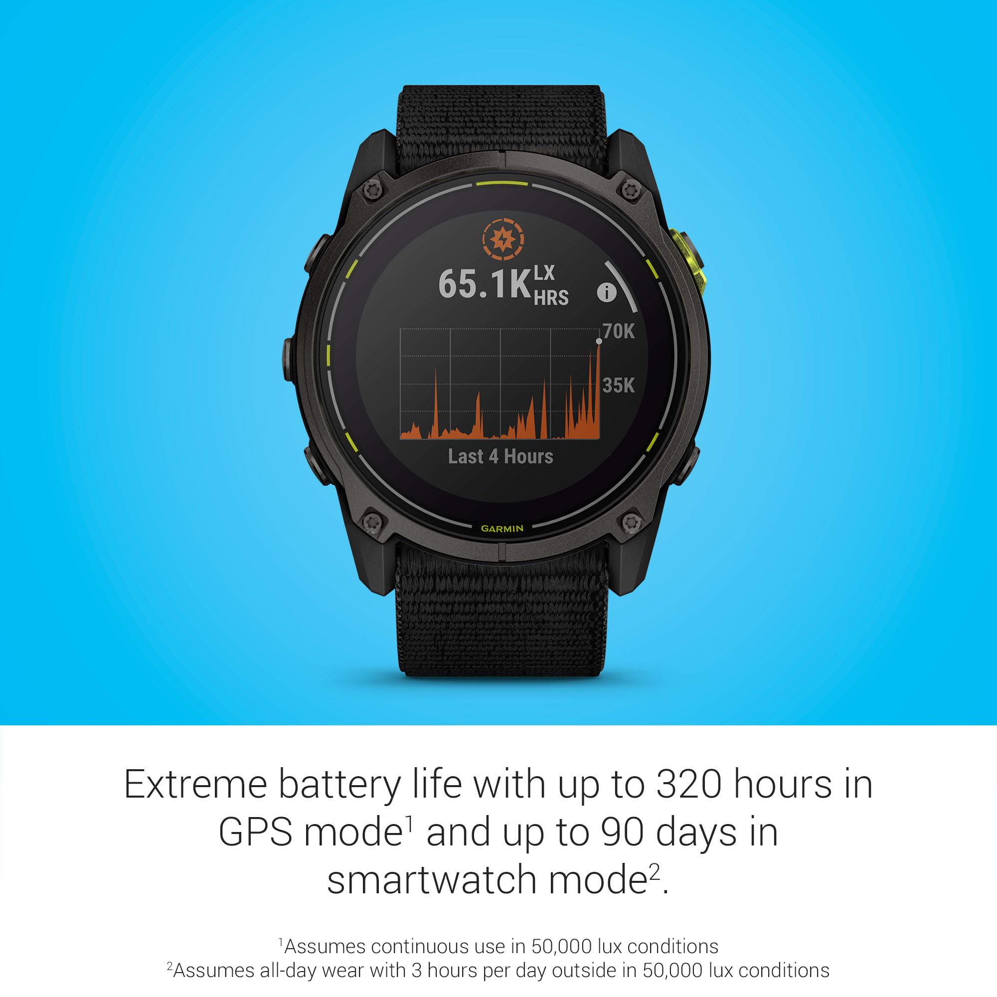 Solar GPS Smartwatch with Sapphire, Built-In Flashlight & Ultra-Long Battery