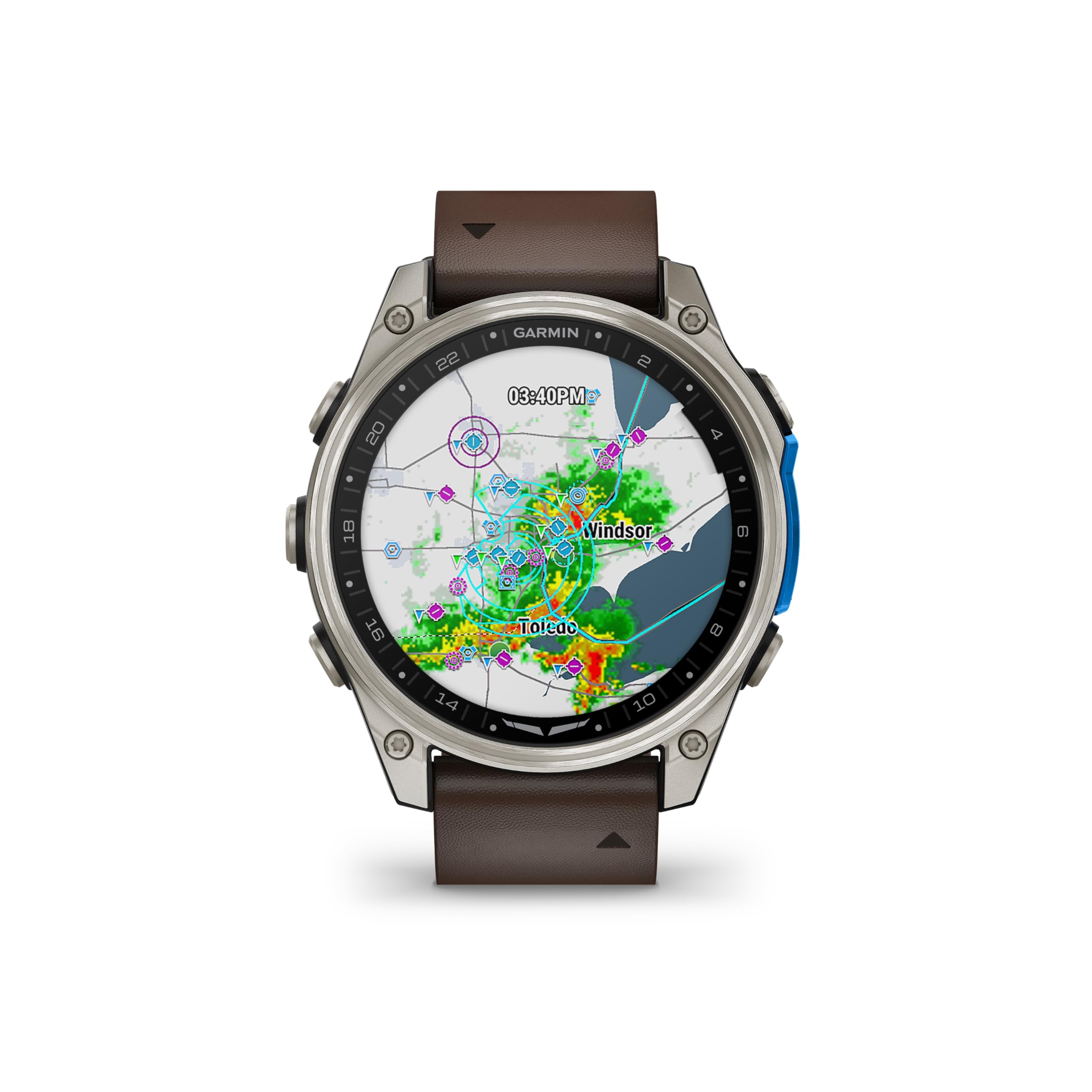 Premium GPS Aviator Smartwatch with Flight Maps, LED Flashlight & Titanium Case