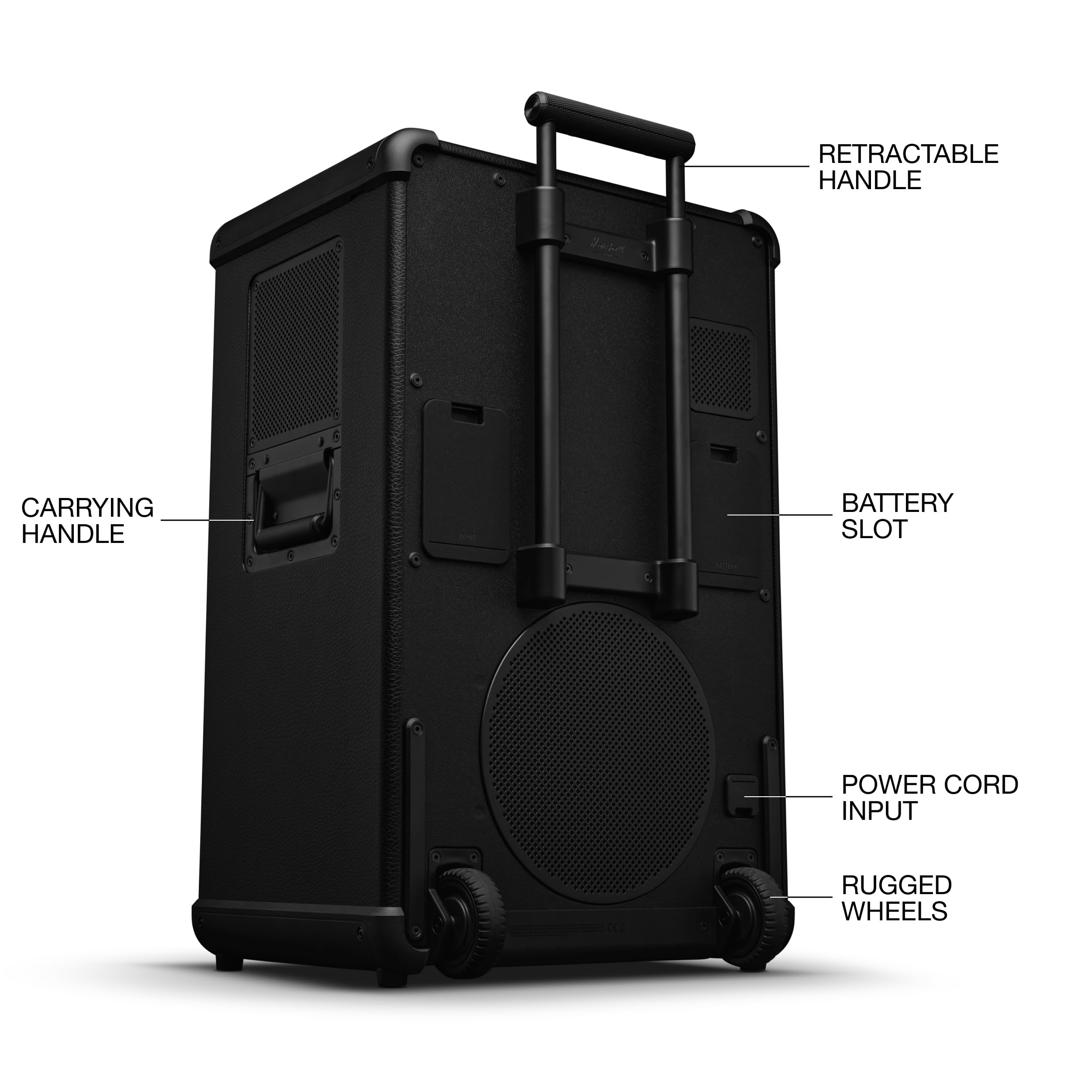 Portable Wireless Party Speaker with Bass Controls, LED Lights & Multi-Input Connectivity