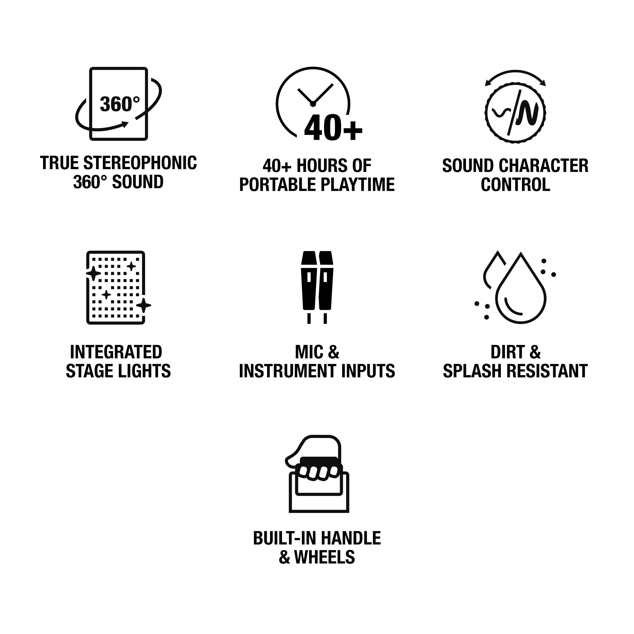 Portable Wireless Party Speaker with Bass Controls, LED Lights & Multi-Input Connectivity
