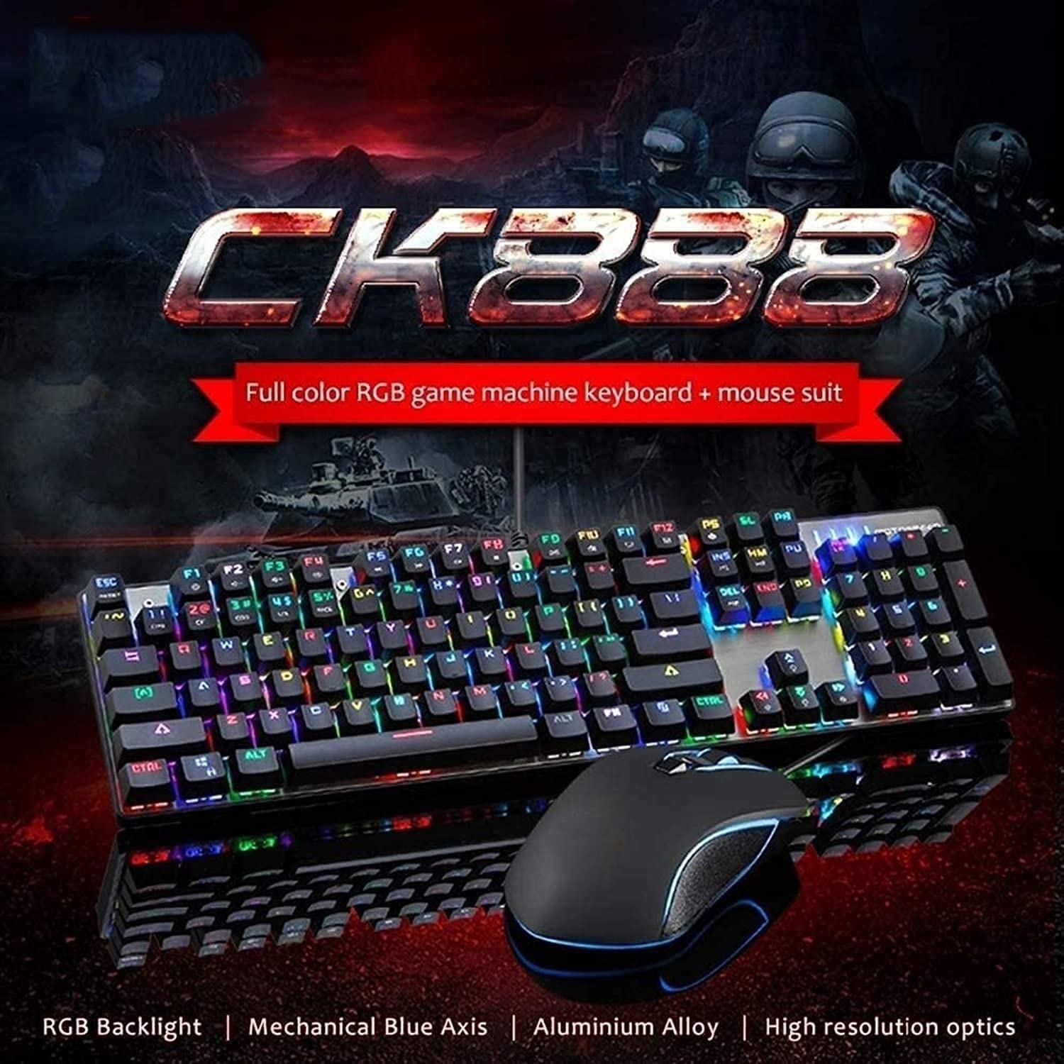 Wired Mechanical Gaming Keyboard & Mouse Combo