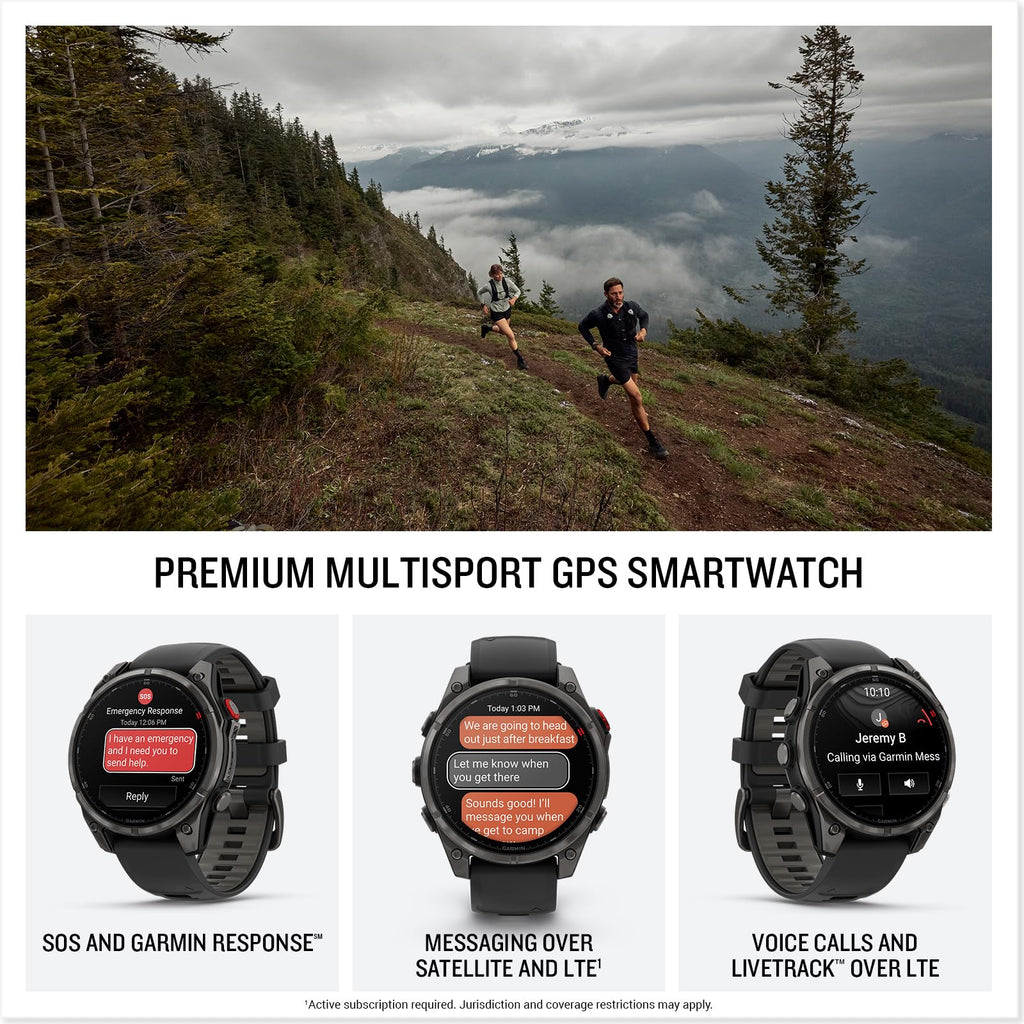 Premium Multisport GPS Smartwatch with AMOLED Display, Sapphire & Satellite SOS