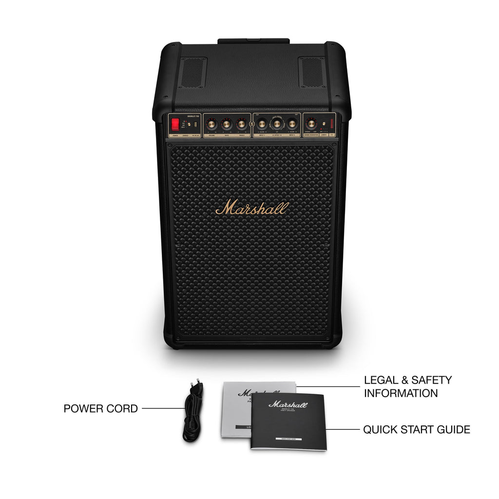 Portable Wireless Party Speaker with Bass Controls, LED Lights & Multi-Input Connectivity